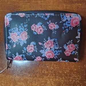 Floral Black Wallet